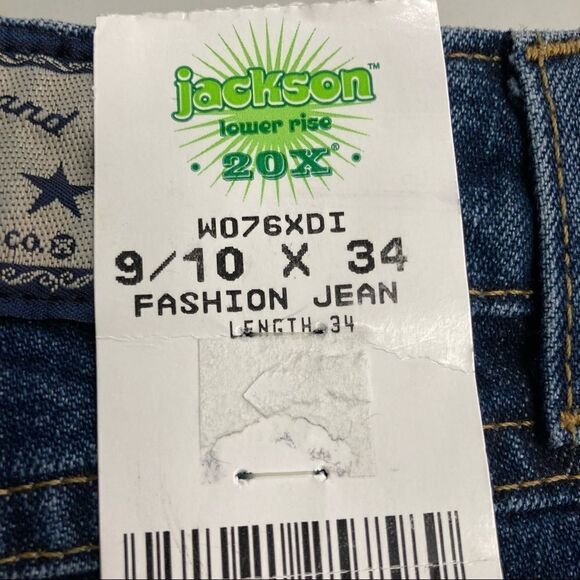 WRANGLER JEAN Co. Twenty X (20X), Lower‎ Rise Boot Cut Jeans, Sz 9/10 X34, New - Picture 7 of 13